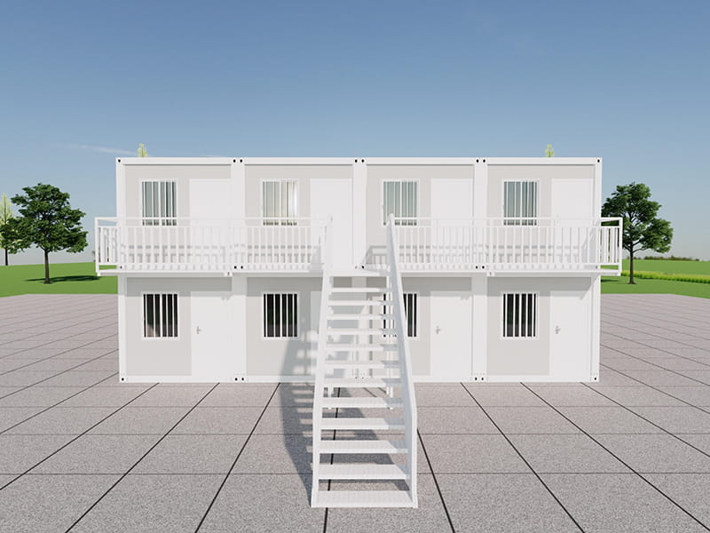 Motel de contenedores de dos plantas con 8 habitaciones