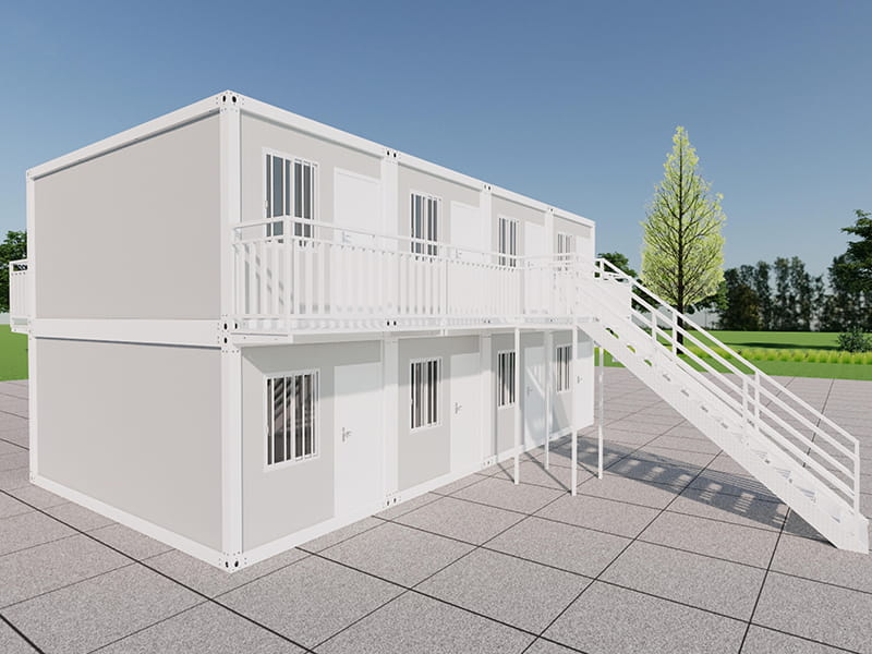 Motel de contenedores de dos plantas con 8 habitaciones