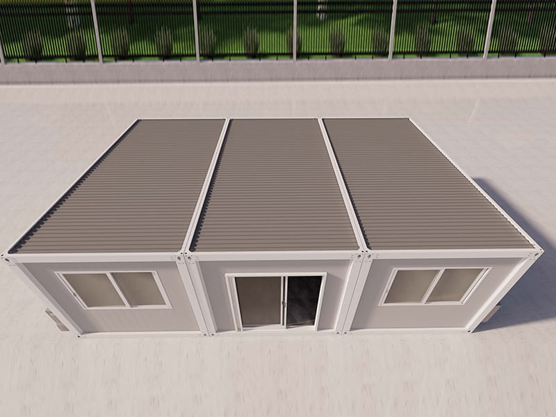 Casa contenedor de 54 m² con cocina y baño.