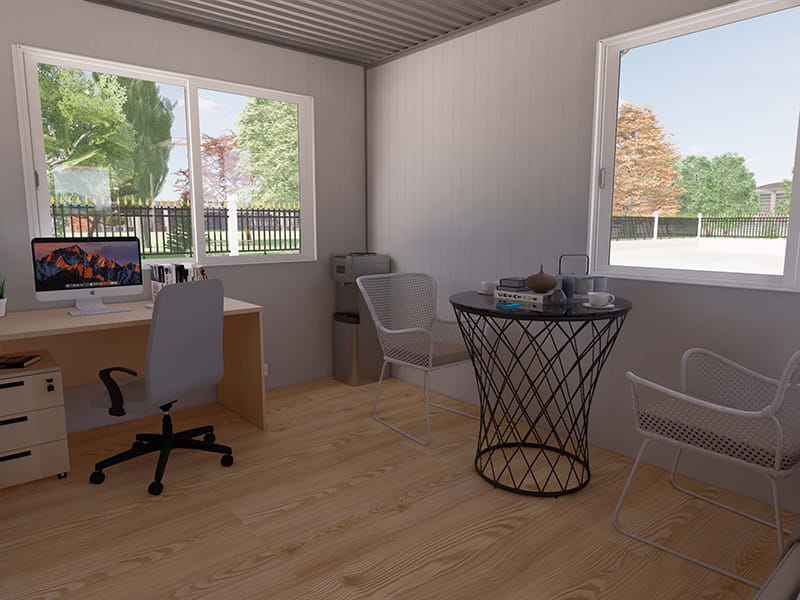 Casa contenedor de 54 m² con cocina y baño.