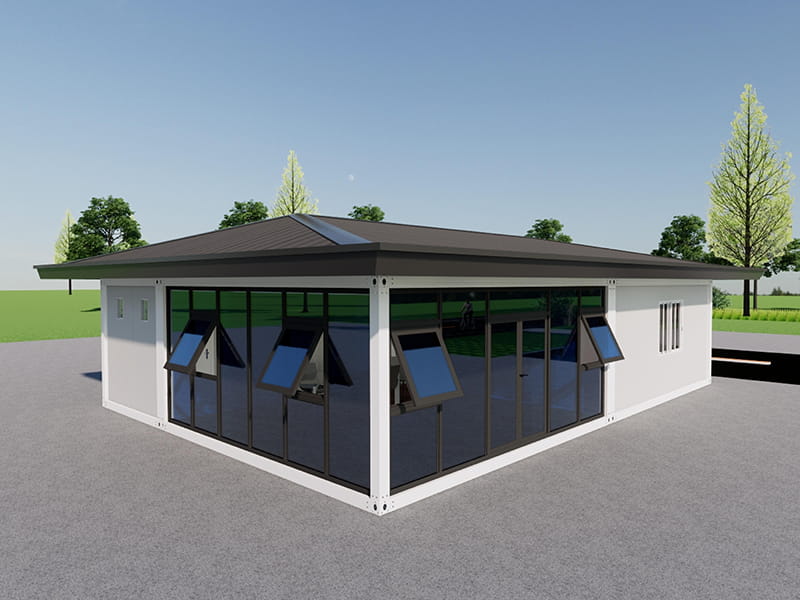 Salón de recepción de seis contenedores de 108 m²
