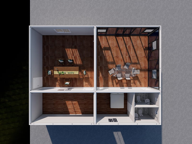 Salón de recepción de seis contenedores de 108 m²