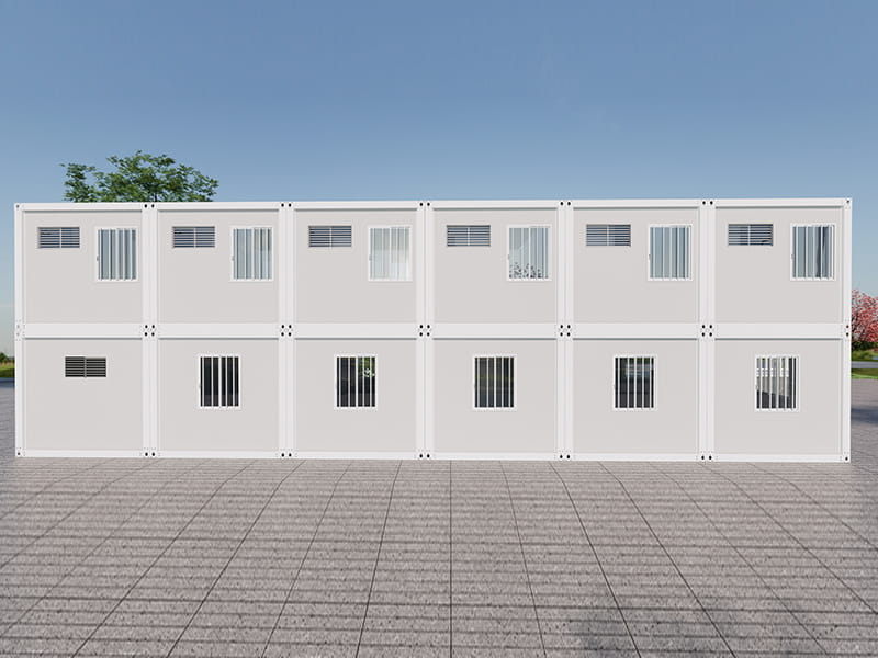 Casa-tienda de contenedores de dos pisos