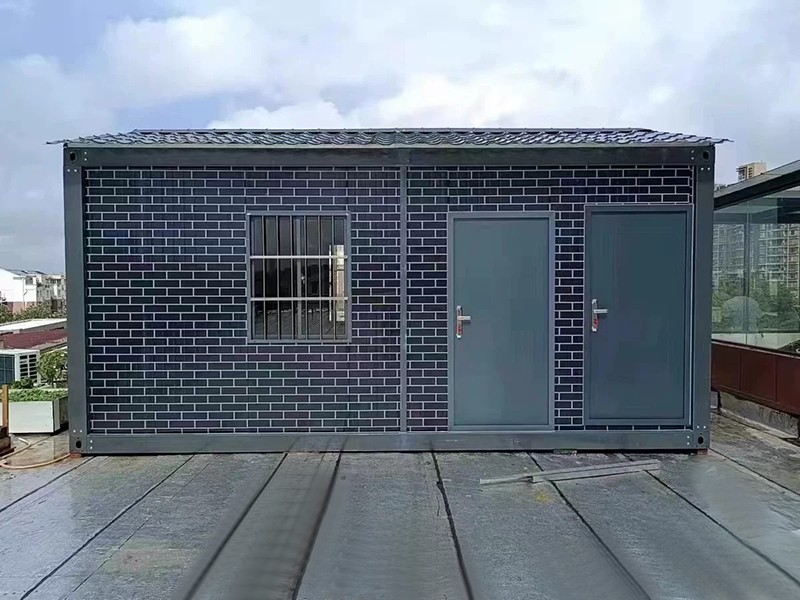 Casa contenedor con patrón de ladrillo